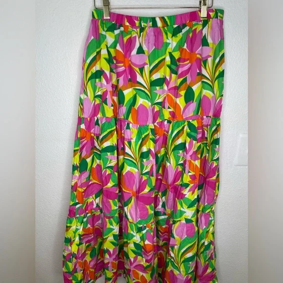 FLYING TOMATO PLUS SIZE PRINTED POPLIN SKIRT size L - Picture 5 of 11